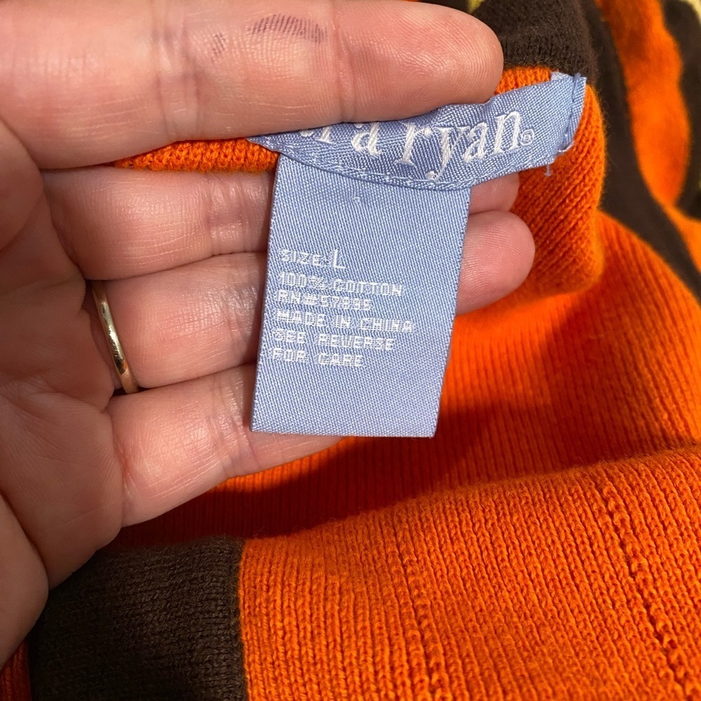 Tara Ryan Color Block Striped Sleeveless Tank with Button Front Size Large - Picture 7 of 7